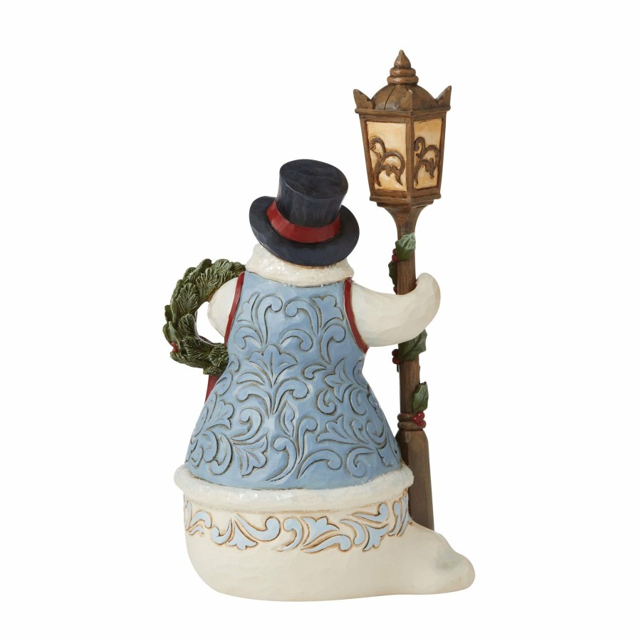 Decoration * | Shop Heartwood Creek Victorian Snowman At Lamppost