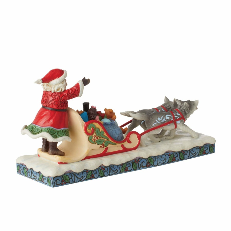 Decoration * | Shop Heartwood Creek Santa Dog Sledding