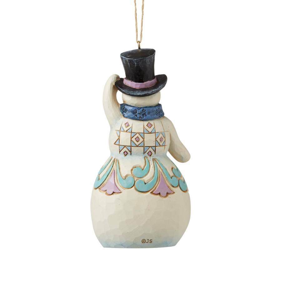 Decoration * | Shop Heartwood Creek Snowman With Top Hat Orn