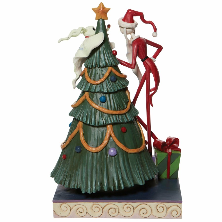 Decoration * | Limited Edition Disney Traditions Santa Jack And Zero With Tree