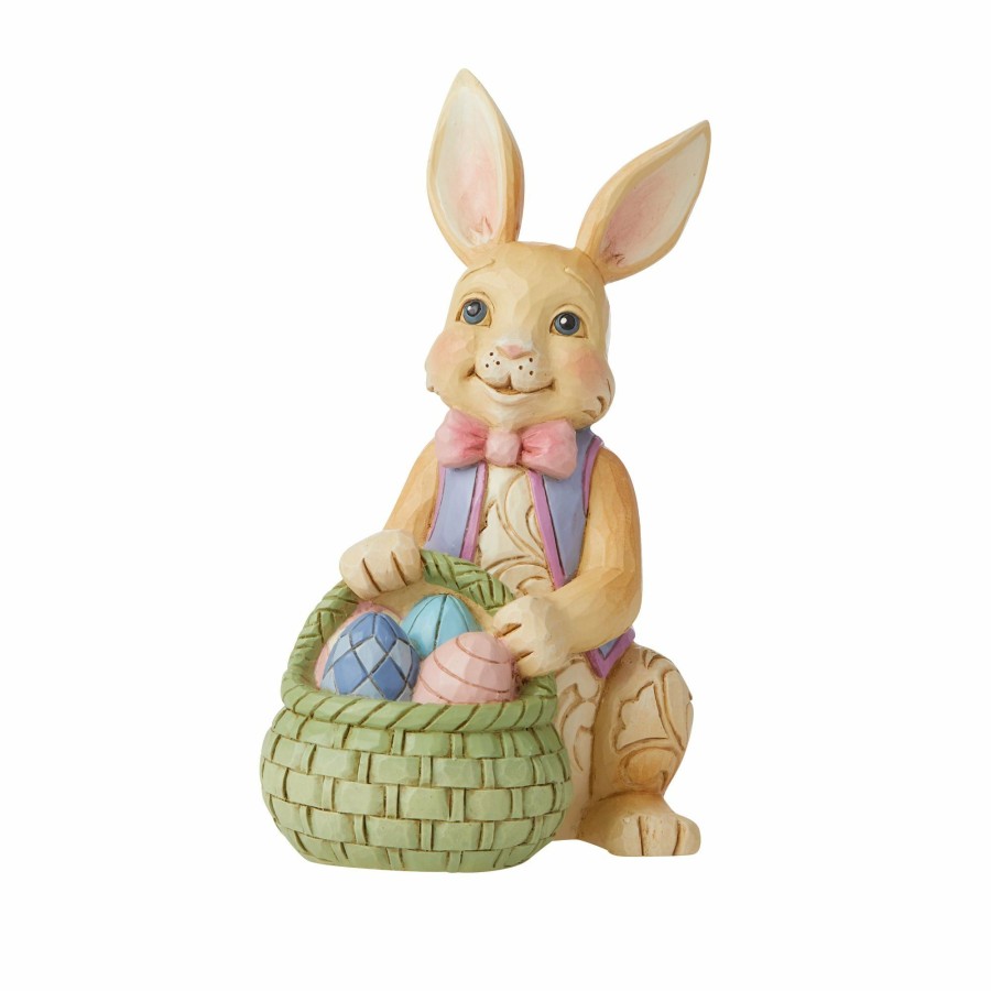 Decoration * | Discount Heartwood Creek Mini Bunny With Easter Basket