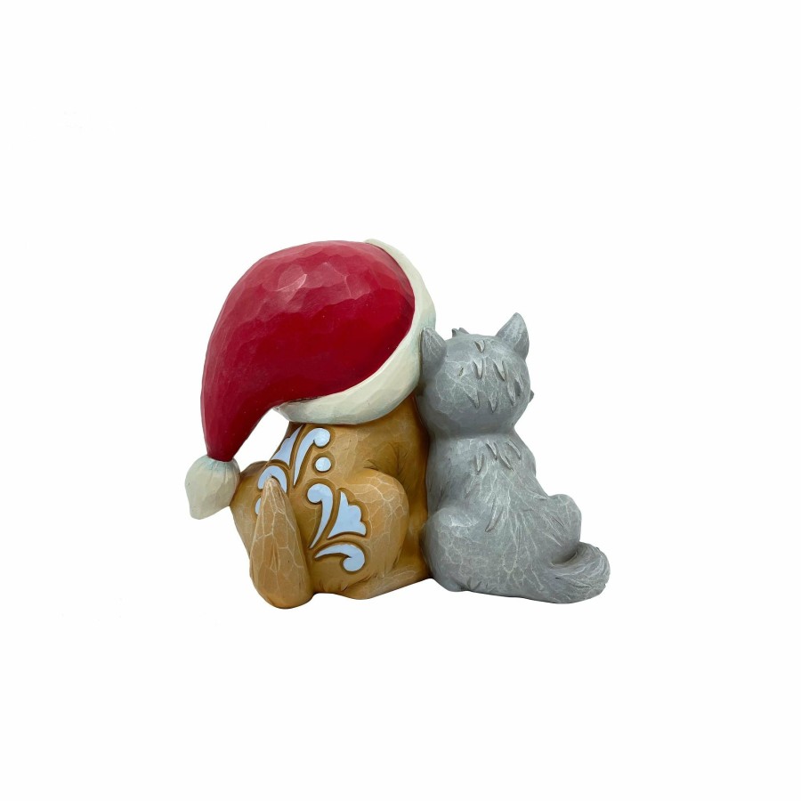 Gifts * | New Heartwood Creek Kitten & Puppy With Santa Hat