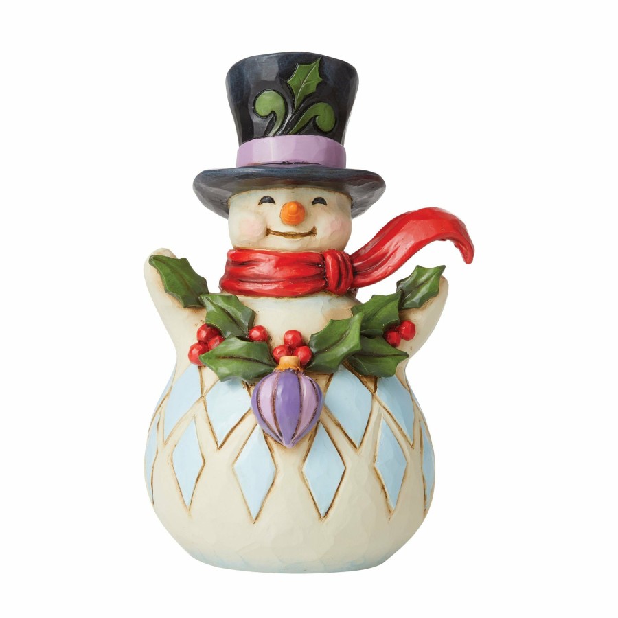 Decoration * | Shop Heartwood Creek Snowman/Holly Garland Pintsize