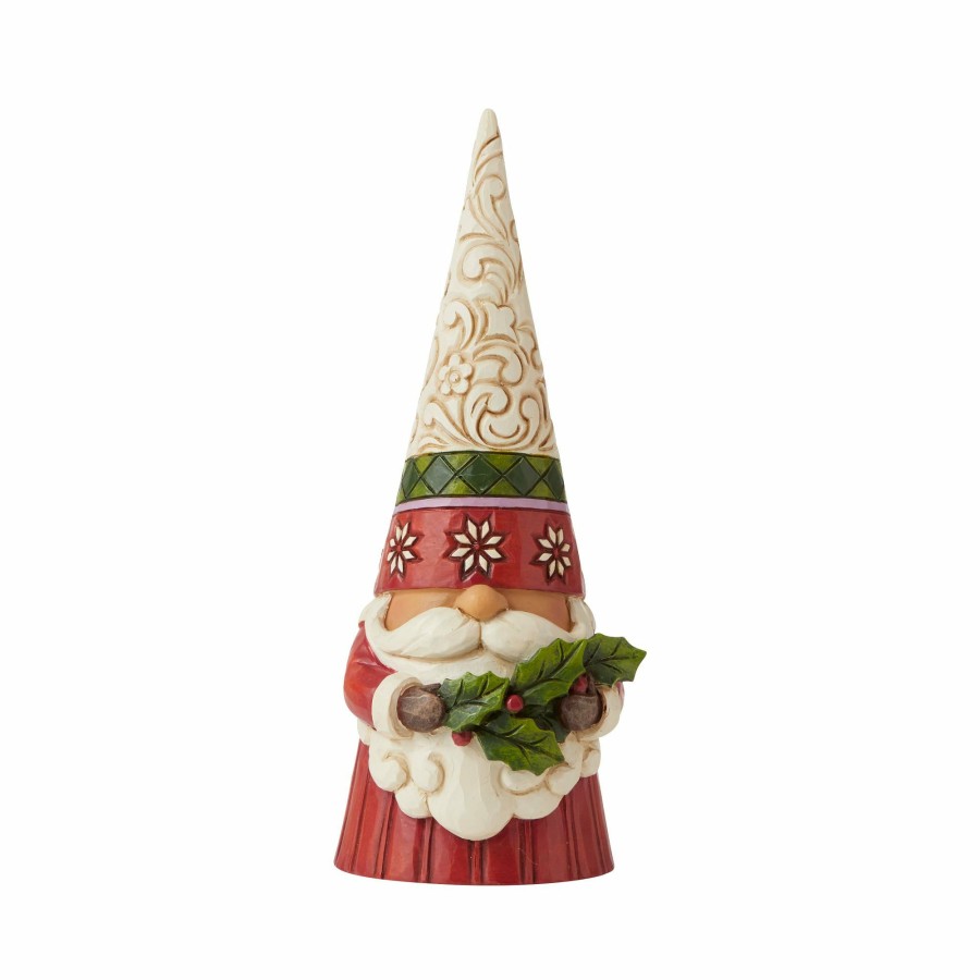 Most Popular * | Discount Heartwood Creek Christmas Gnome Holding Holly