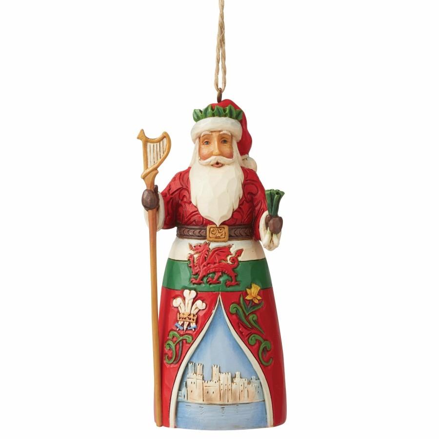 Ornaments * | Shop Heartwood Creek Welsh Santa Ornament