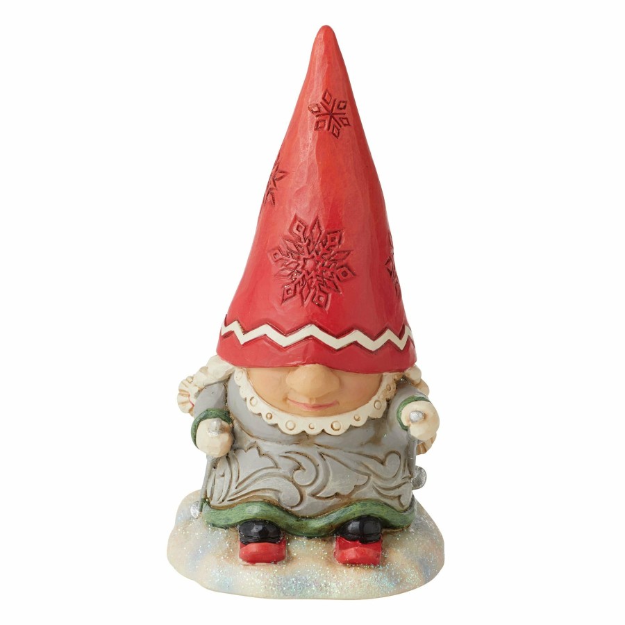 Gifts * | Shop Heartwood Creek Gnome With Braids Skiing