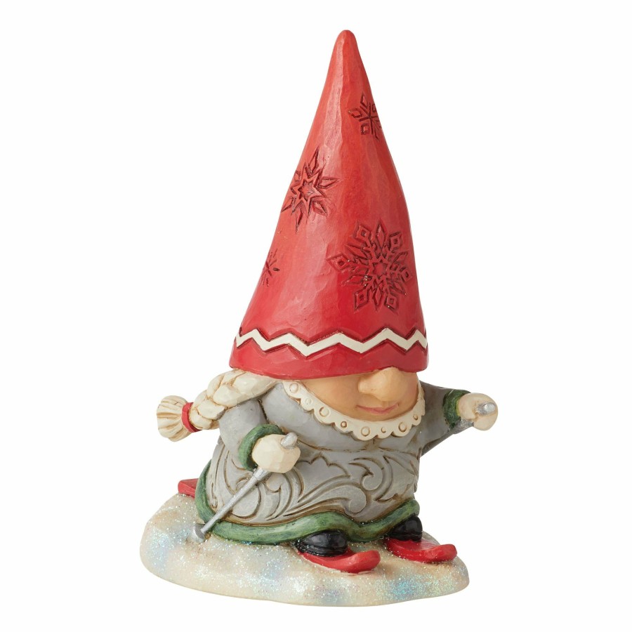 Gifts * | Shop Heartwood Creek Gnome With Braids Skiing