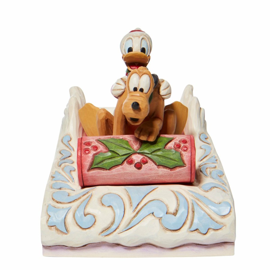 Gifts * | Shop Disney Traditions Donald And Pluto Sledding