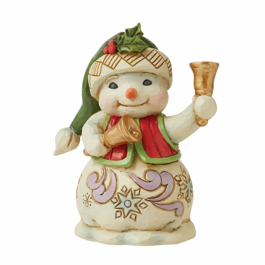 Decoration * | Shop Heartwood Creek Mini Snowman With Bells