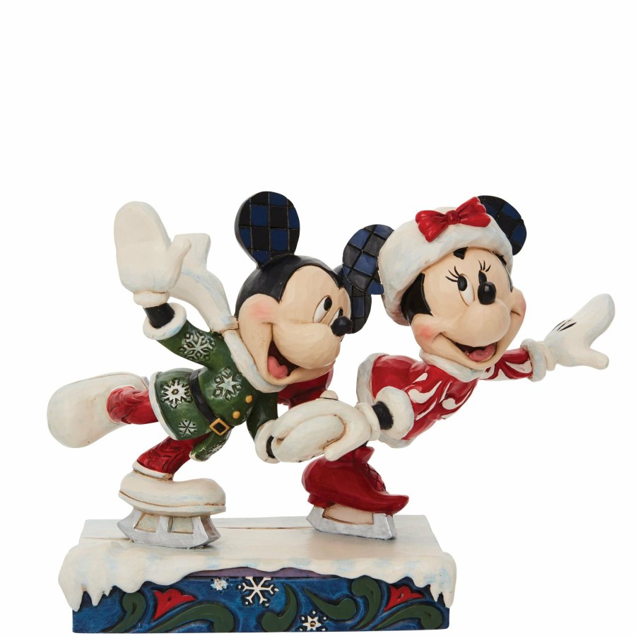 Gifts * | New Disney Traditions Minnie And Mickey Ice Skating