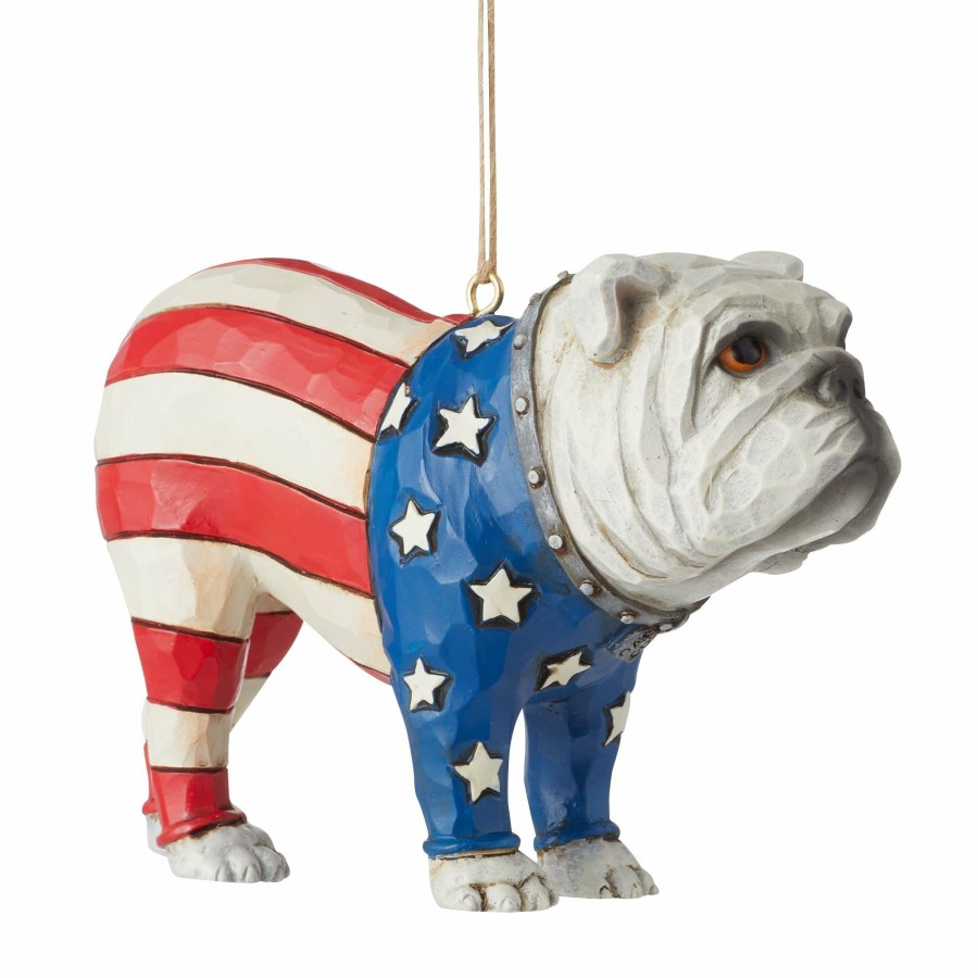 Ornaments * | Outlet Heartwood Creek Patriotic Bulldog Ornament