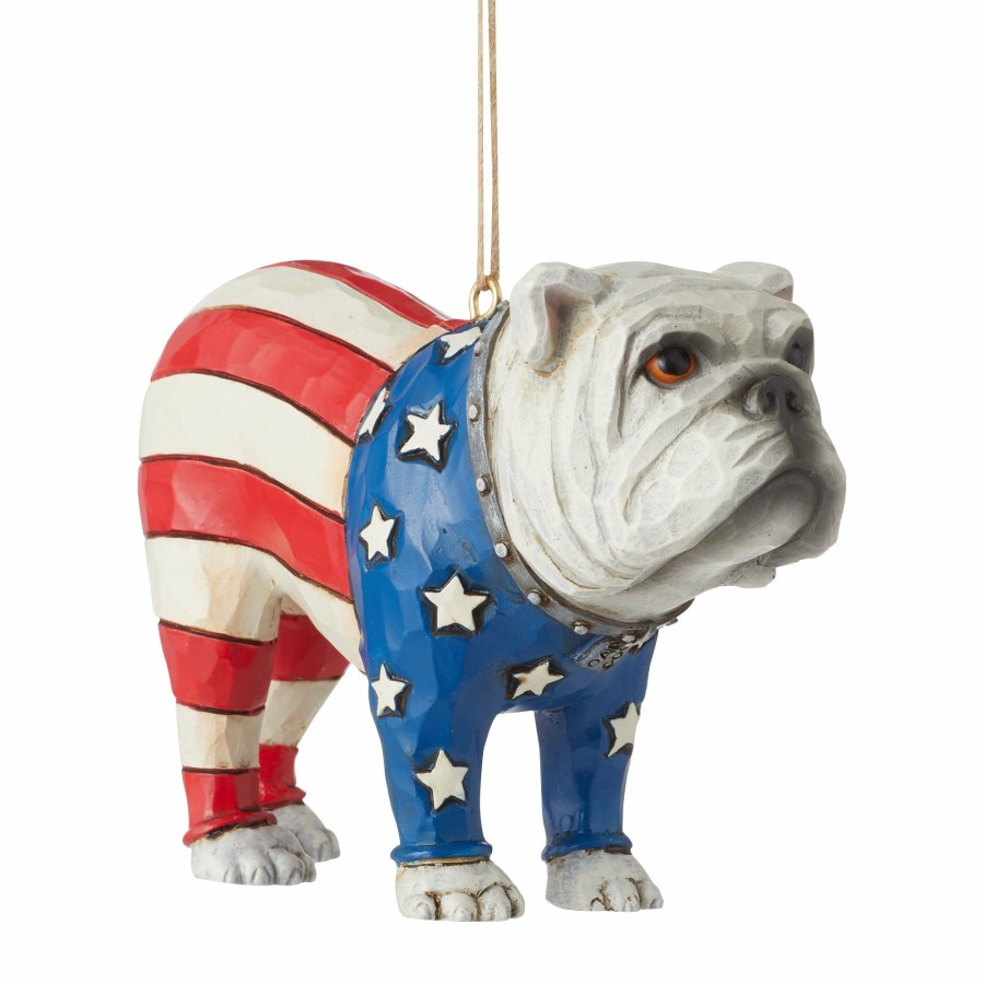 Ornaments * | Outlet Heartwood Creek Patriotic Bulldog Ornament