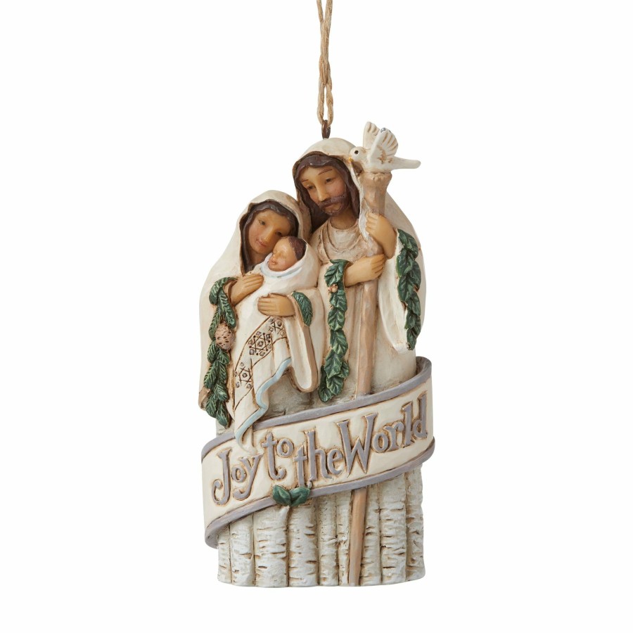 Ornaments * | Discount Heartwood Creek White Woodland Holy Family Orn