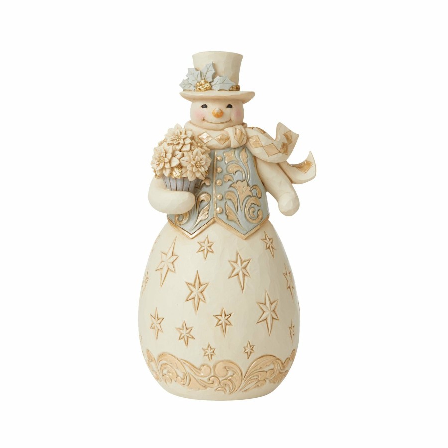 Decoration * | Shop Heartwood Creek Holiday Lustre Snowman/Flowers