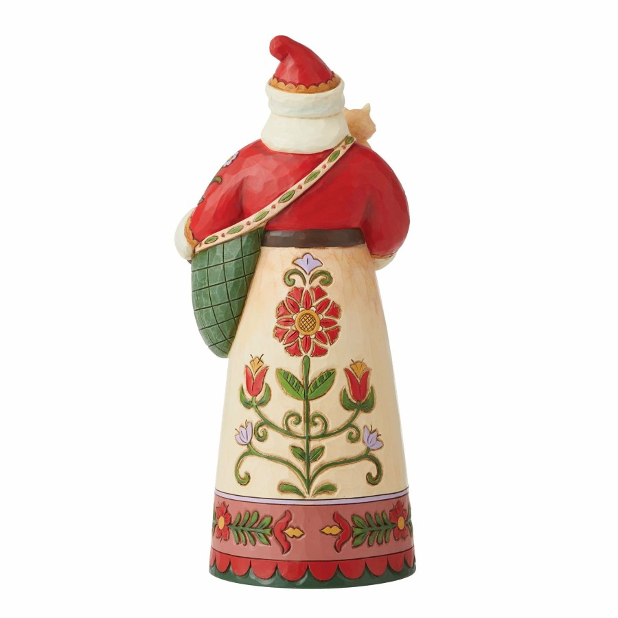 Decoration * | Outlet Heartwood Creek Santa Holding Cat And Kittens