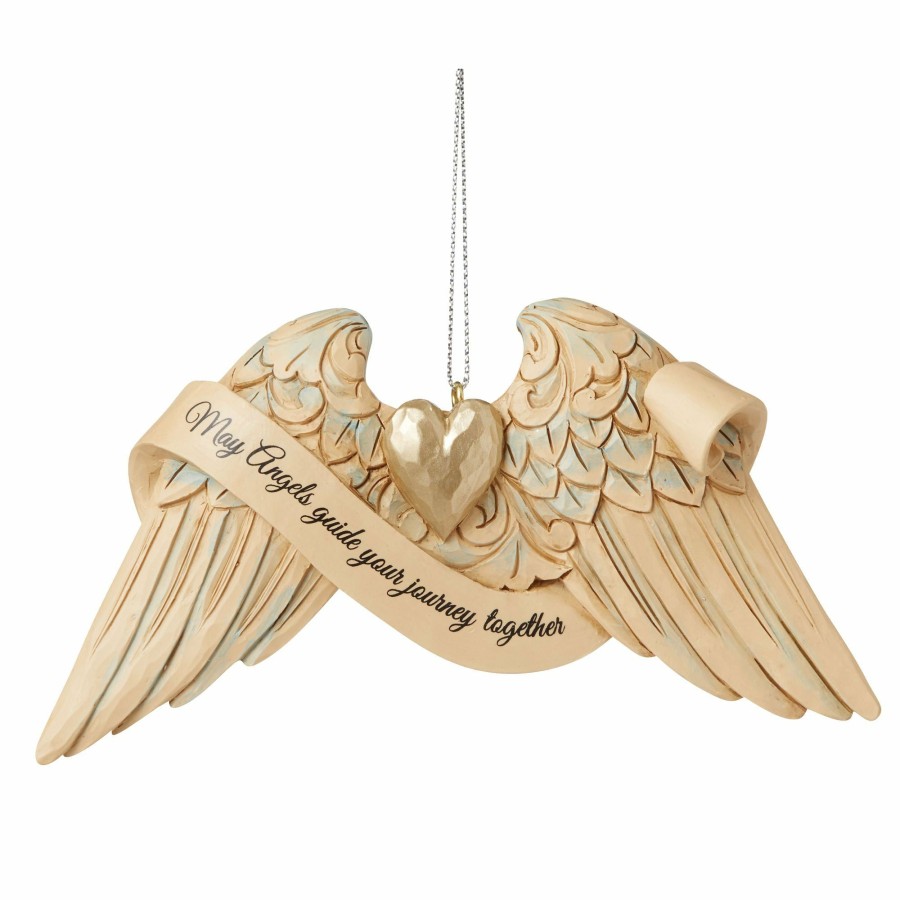 Gifts * | Discount Heartwood Creek Wedding Angel Wings Orn