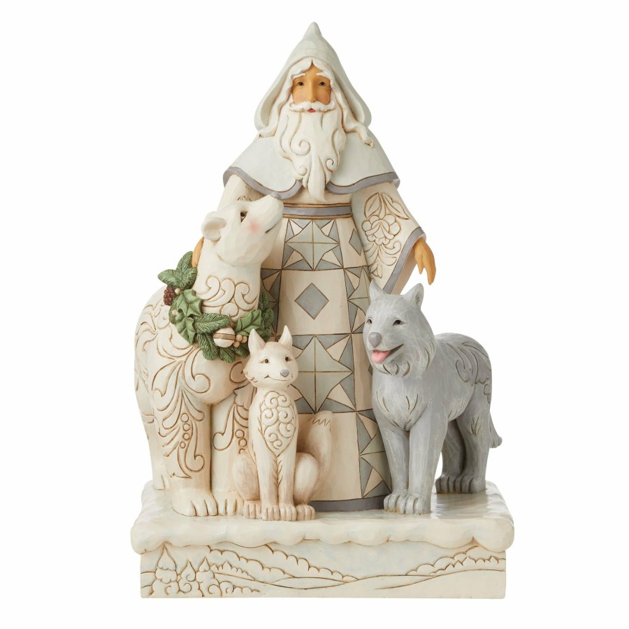 Decoration * | Limited Edition Heartwood Creek Woodland Santa/Animals Statue