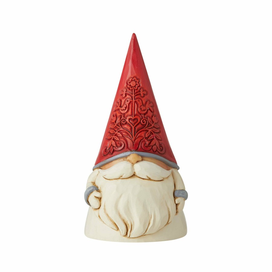 Gifts * | New Heartwood Creek Red Floral Hat Gnome