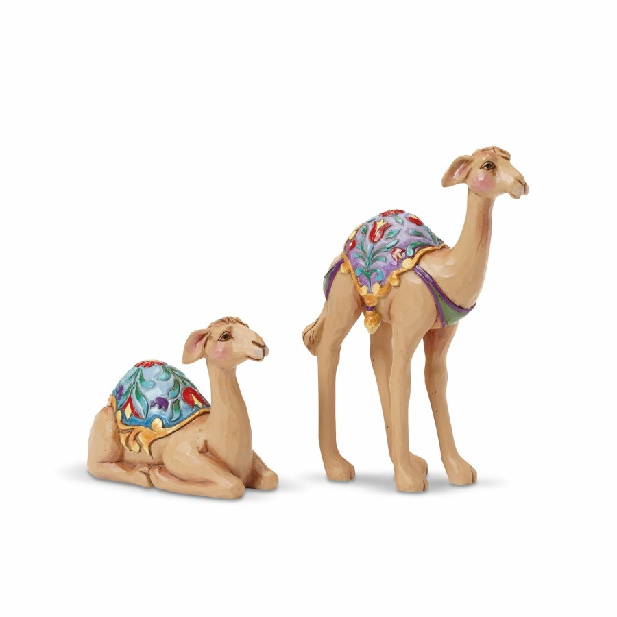 Decoration * | Outlet Heartwood Creek Set Of Two Camels-Mininativity