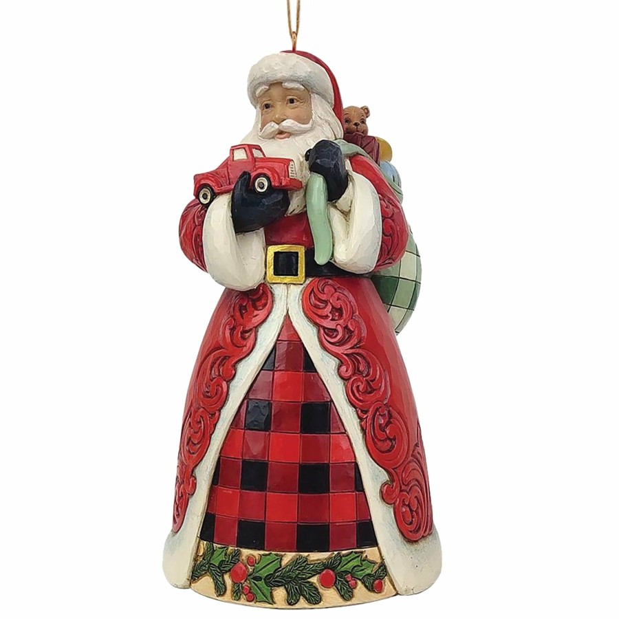 Ornaments * | Limited Edition Country Living Santa Holding Red Truck Orname