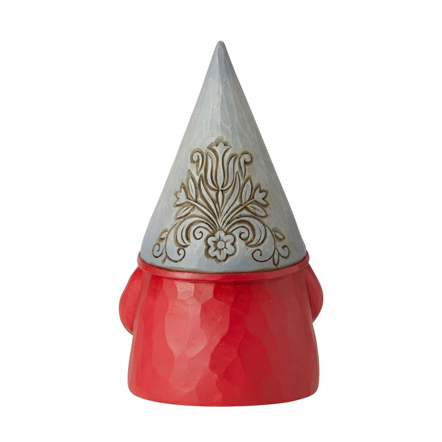 Most Popular * | New Heartwood Creek Grey Floral Hat Gnome