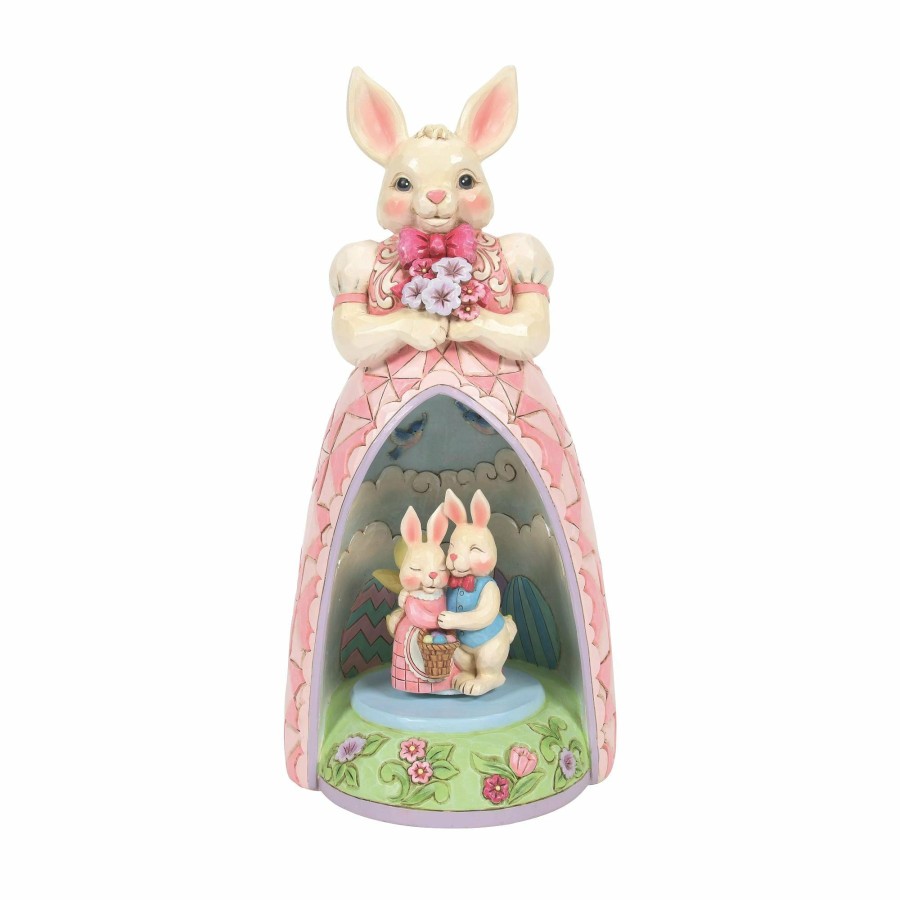 Gifts * | Outlet Heartwood Creek Bunny Lighted Rotating Scene