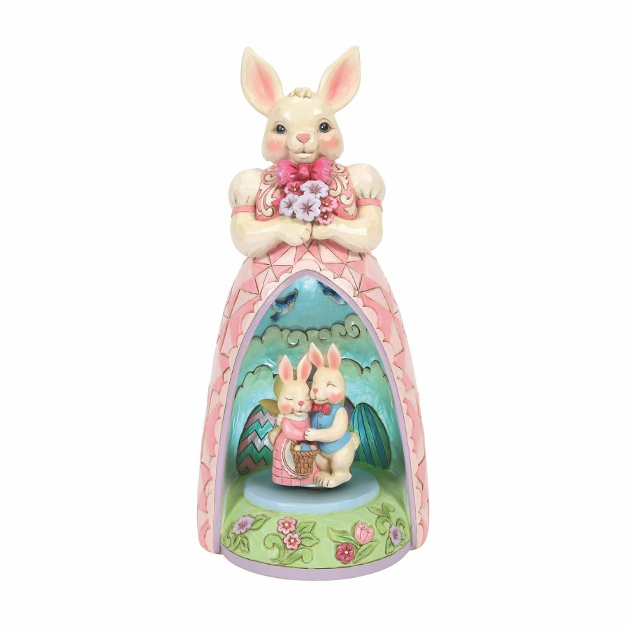 Gifts * | Outlet Heartwood Creek Bunny Lighted Rotating Scene