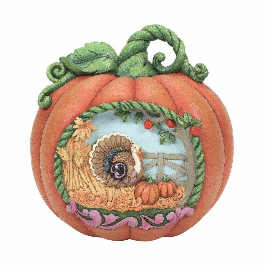 Gifts * | Outlet Heartwood Creek Harvest Pumpkin With Scene