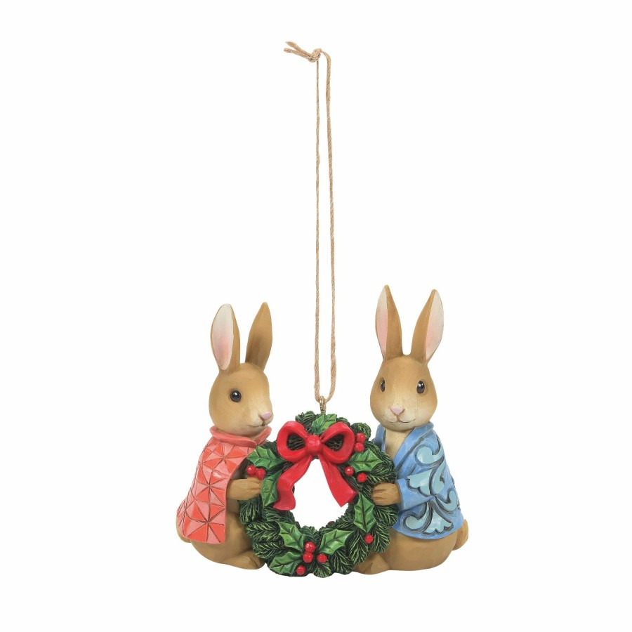 Ornaments * | Outlet Beatrix Potter Peter & Flopsy W/Wreath