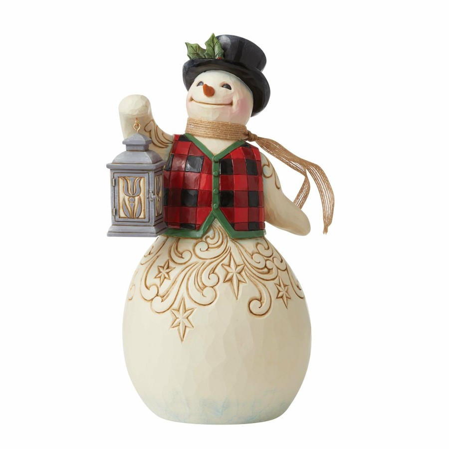 Decoration * | Outlet Country Living Snowman With Plaid Vest