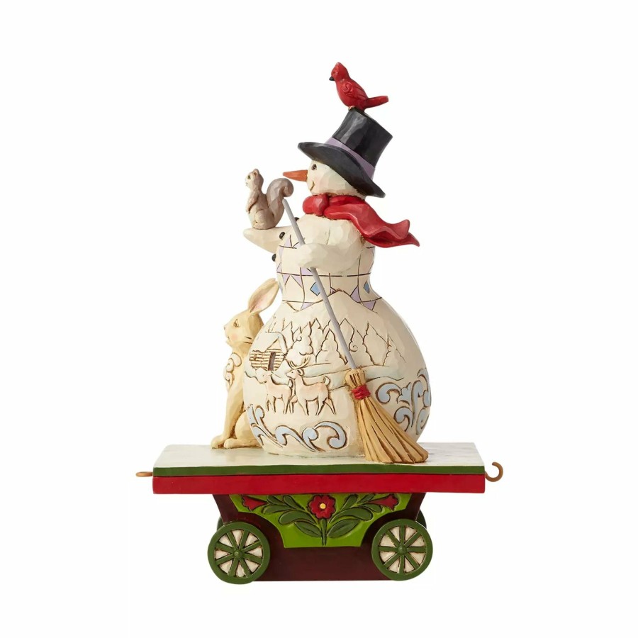 Decoration * | New Heartwood Creek Snowman On Train Car