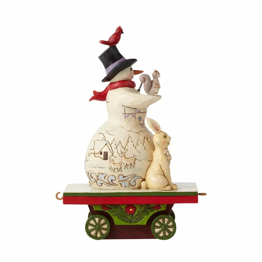 Decoration * | New Heartwood Creek Snowman On Train Car