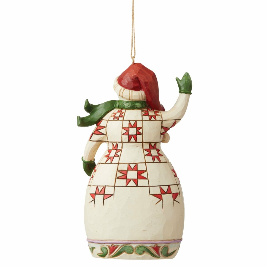 Decoration * | Outlet Heartwood Creek Red & Green Snowman Ornament