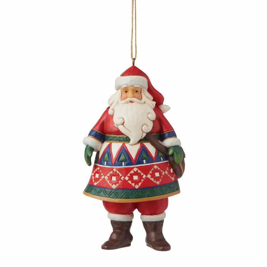 Ornaments * | New Heartwood Creek Lapland Santa W/Satchel Orn