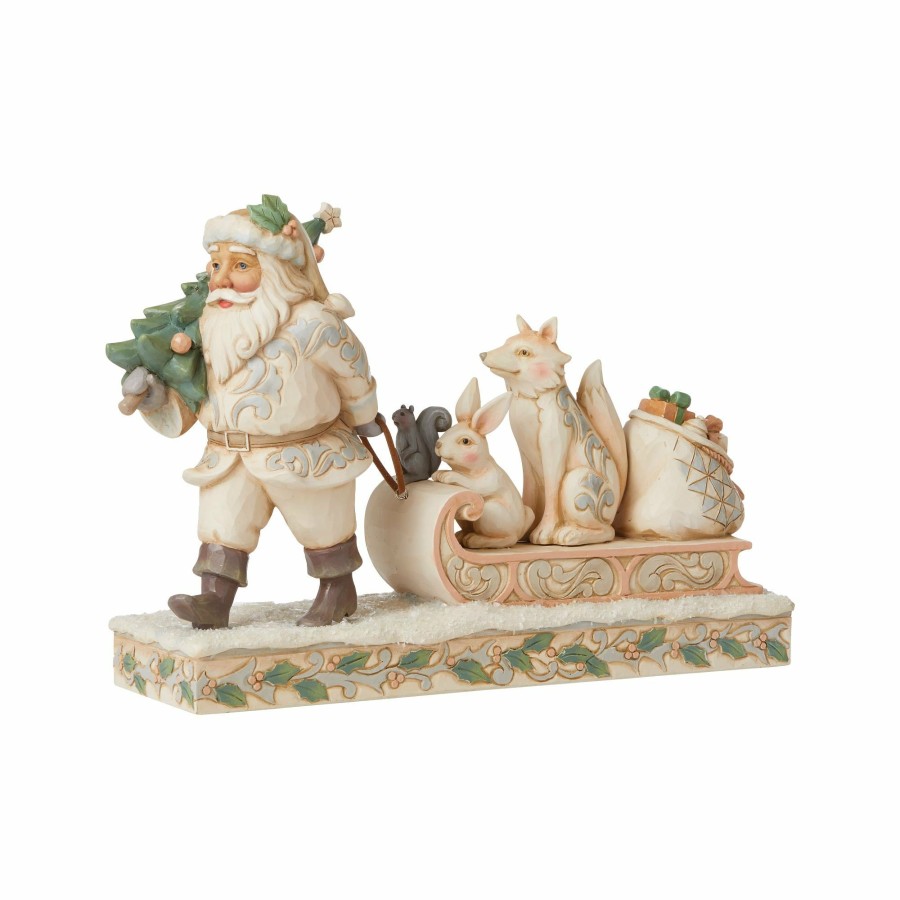 Decoration * | Limited Edition Heartwood Creek Woodland Santa/Animals On Sled