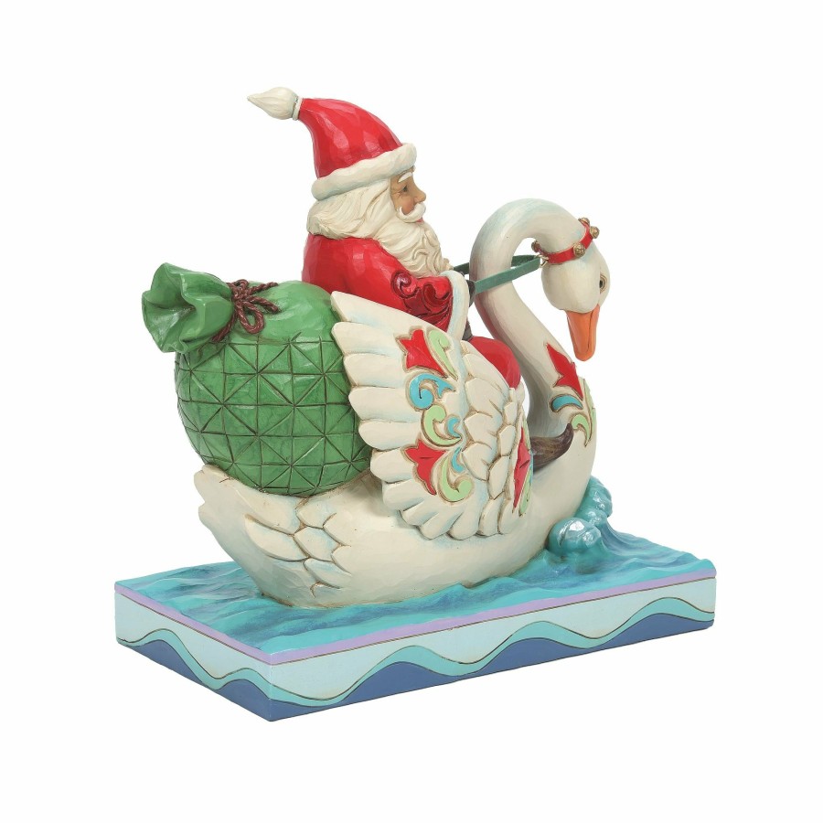 Decoration * | Limited Edition Heartwood Creek Santa Riding A Swan