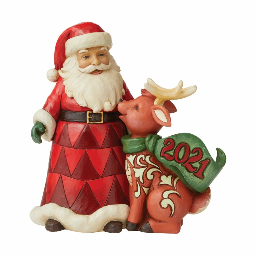 Gifts * | New Heartwood Creek Dated 2021 Santa With Reindeer