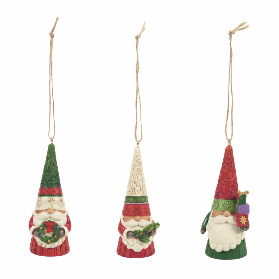 Gifts * | Outlet Heartwood Creek Christmas Gnomes 3 Pc Orn Set